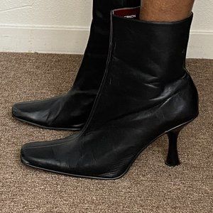 Emilio Bertolini Black Leather Ankle Boots Size 10